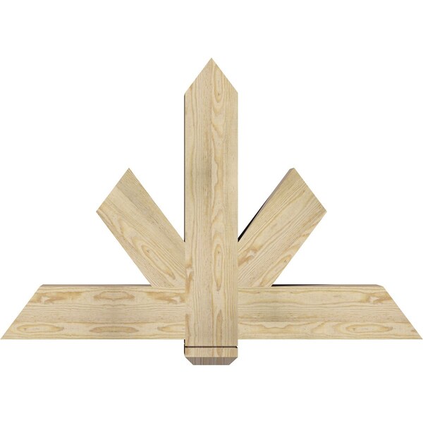 Ekena Millwork Kennewick Rough Sawn Timber Gable Bracket, Douglas Fir, 48"W x 32"H x 6"D x 6"F, 16/12 Pitch GBW048X32X0606KEN00RDF - main